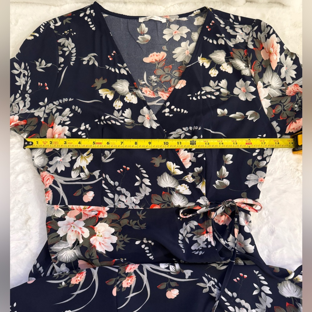 CUPSHE Floral Print Maxi Dress A-line Long Sleeves Wrap Dress- size M (8-10) - Picture 11 of 16
